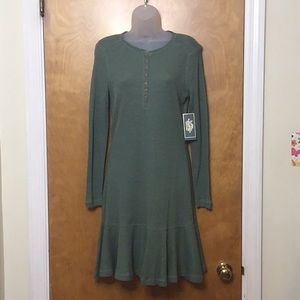 LRL Ralph Lauren Dress Waffle Knit Thermal M